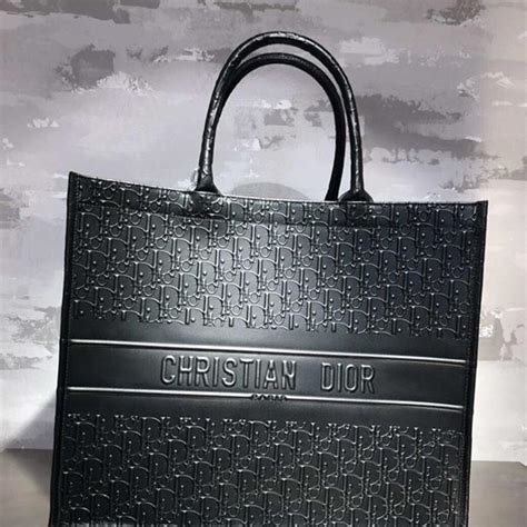 black Christian Dior tote bag